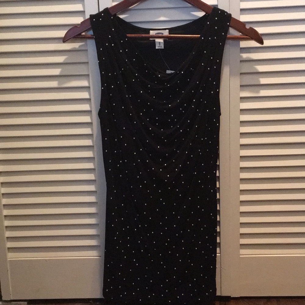 NWT Old Navy black w/white dots tank